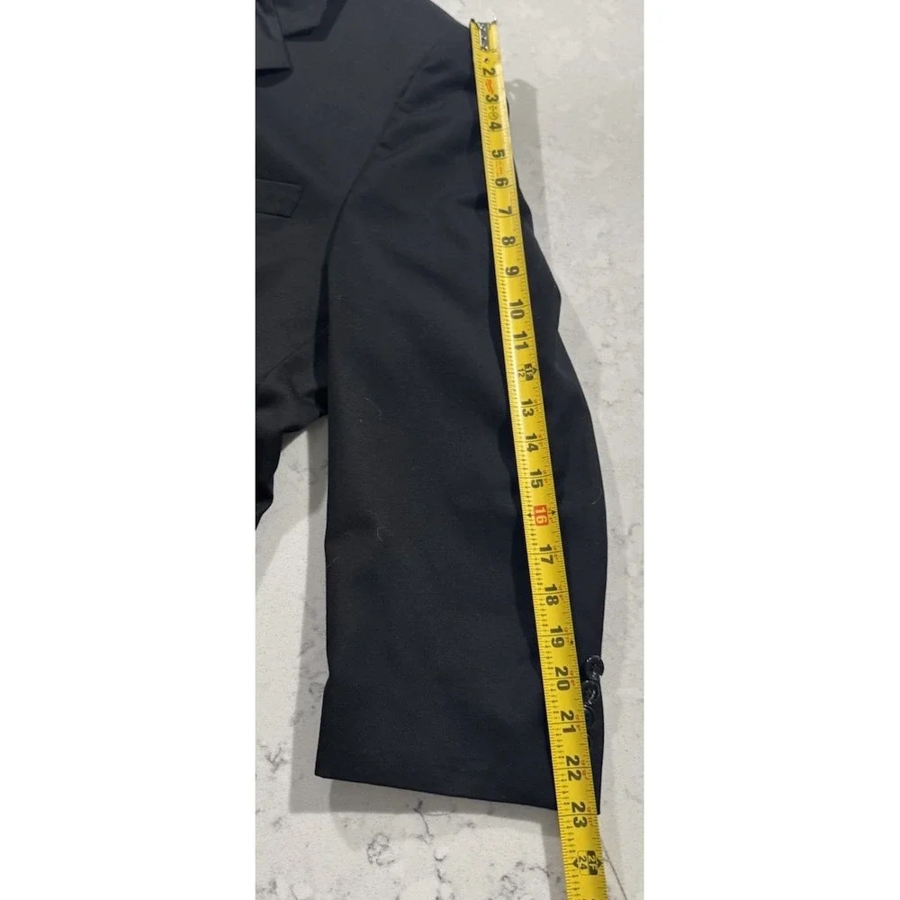 Jones New York Suit Jacket Mens 46 Short Black 100% Wool 3 Button Blazer Coat
